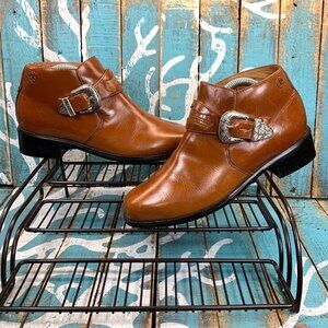 Ariat Women's 6B Brown Leather Ankle Boots Western Buckle Strap 16428